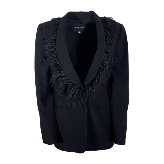 Feather Embellished Blazer