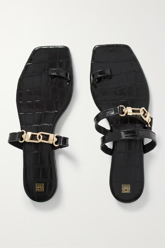 Toteme Croc Embellished Sandals